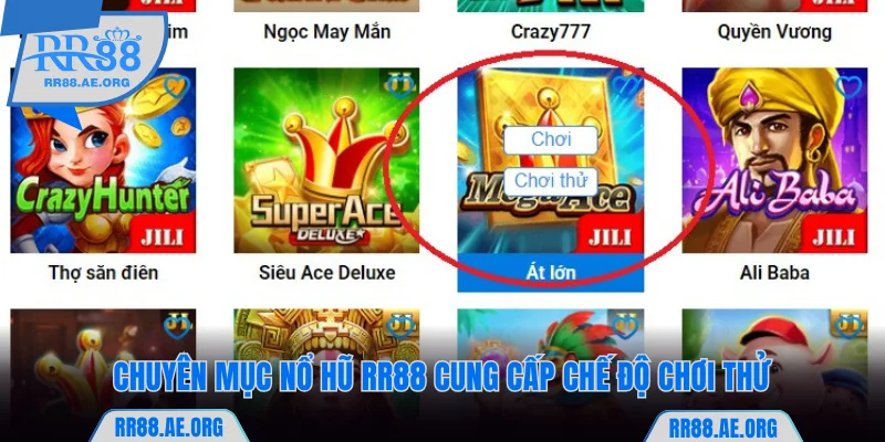 Chuyên mục Nổ hũ RR88 có chế độ demo tiện ích