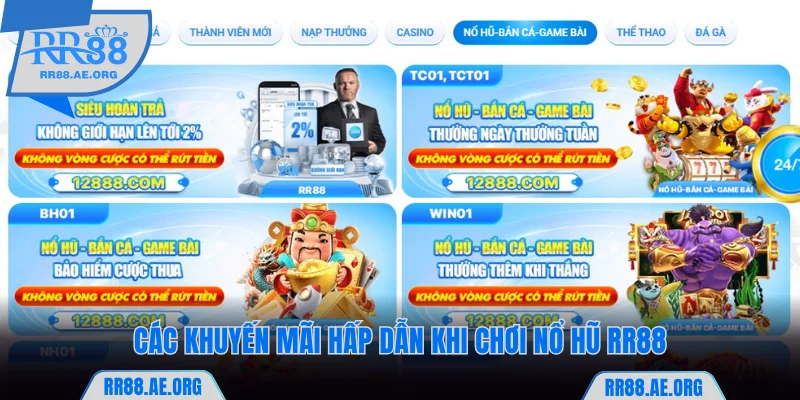 Khuyến mãi hấp dẫn dành cho slots game RR88